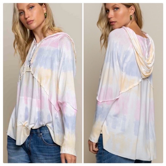 POL Tops - POL Feeling Cozy Cotton Candy Top